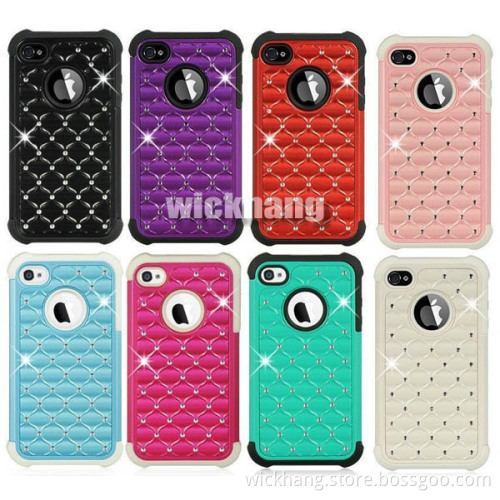 Heavy Duty Glitter Hybrid Studded Diamond Hard Case for Apply iPhone 5/5g/5s